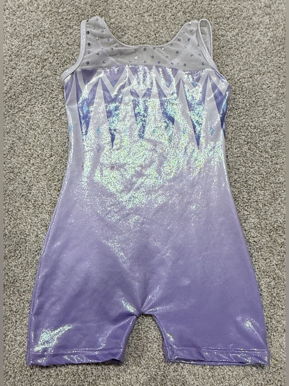 Girls Sparkly Purple Ice Skating Dance Leotard size 120 (6/7).